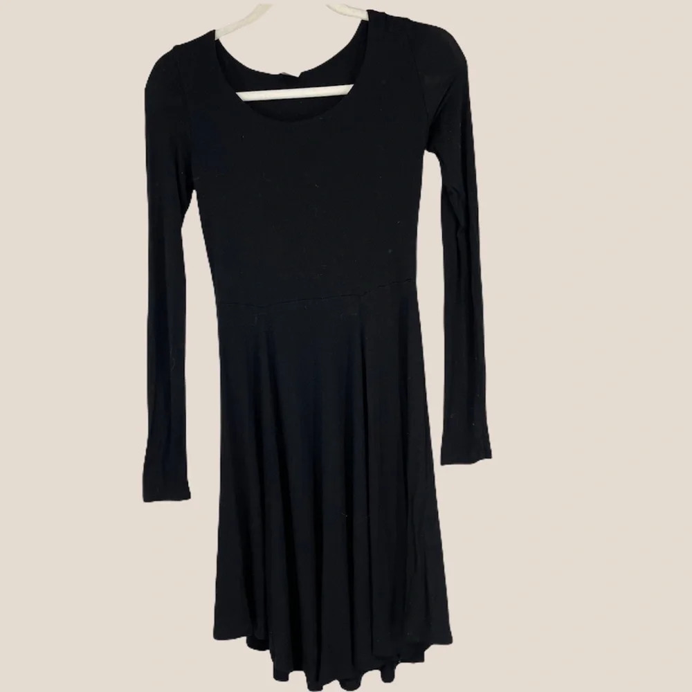 Peruvian Connection black midi ballet dress viscose spandex XS